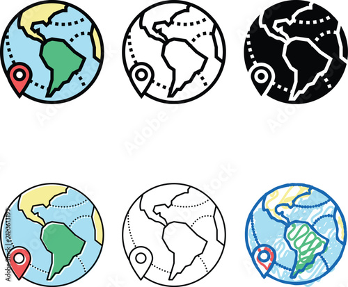 earth location point color icon vector. concepts earth location point sign. isolated symbol