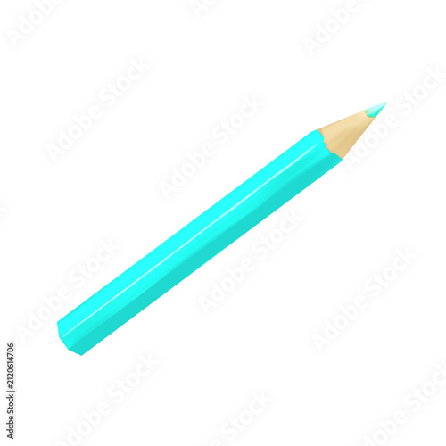 Single pink colored pencil isolated on transparent background