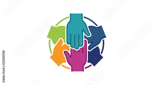 Bild auf Leinwand Hands in circle team unity symbol.