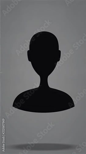 Minimalist 2D vector animation of black user silhouettes expanding from a single leader to a group of five then contracting on light gray background with seamless loop