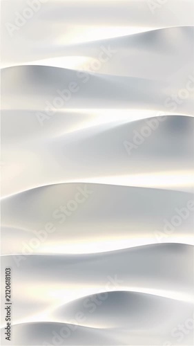 Soft white abstract waves with subtle glowing light ripples in a seamless looping animation, ideal for minimalist digital backgrounds