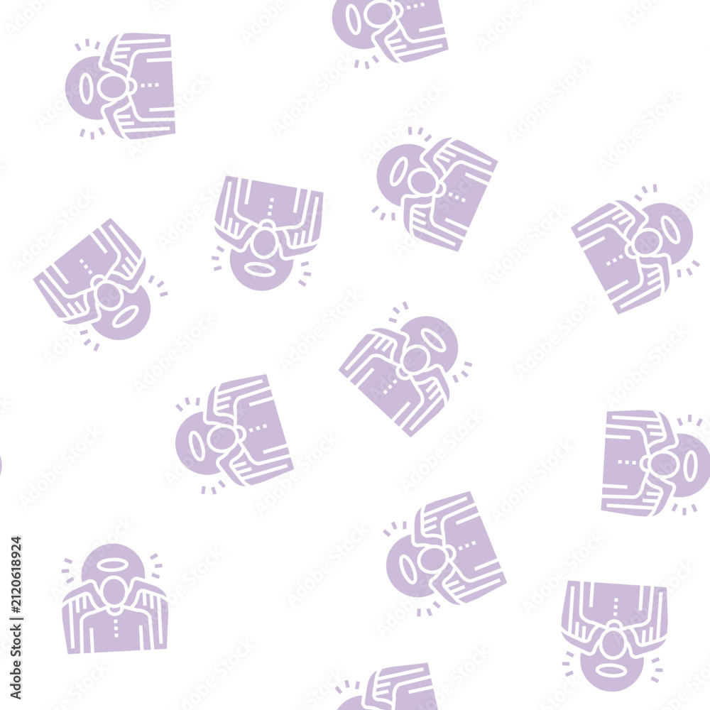 Obraz premium angel christianity vector glyph seamless pattern angel christianity sign illustration