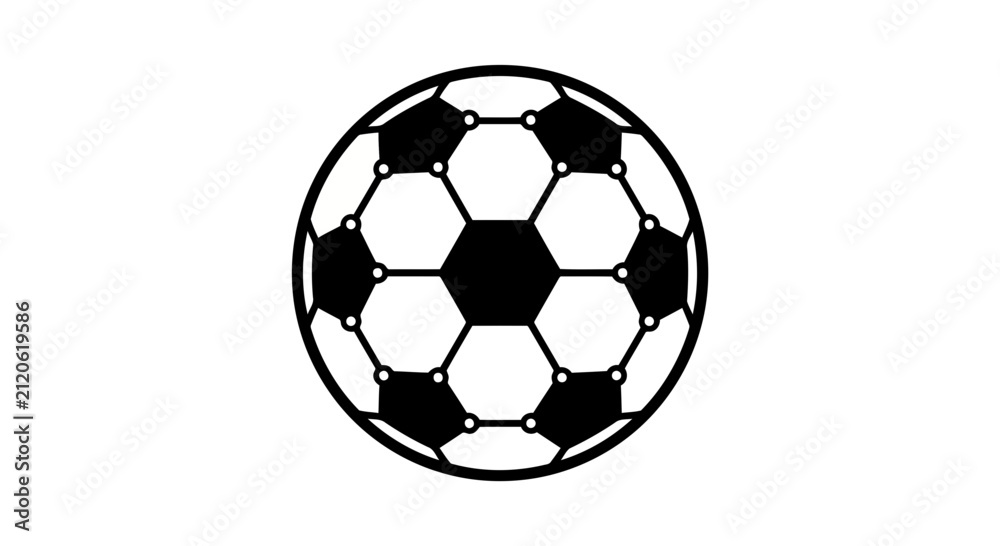 Fototapeta premium Soccer ball with network nodes and connections