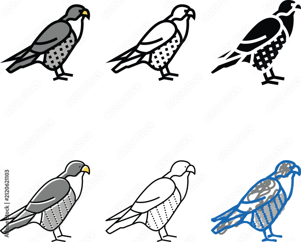 Fototapeta premium falcon bird color clean icon vector. falcon bird sign. isolated symbol