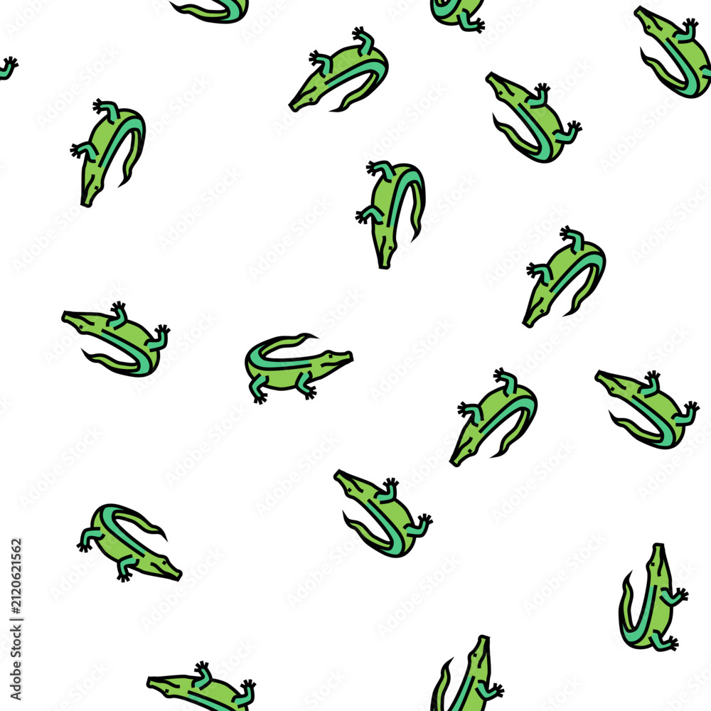 Naklejka premium alligator wild reptile vector seamless pattern alligator wild reptile sign illustration