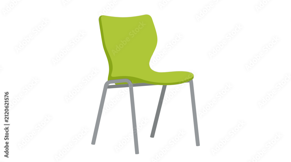 Fototapeta premium Modern Lime Green Office Chair Vector Illustration Isolated