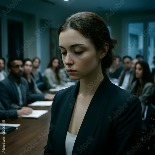 Young woman with a serious ...