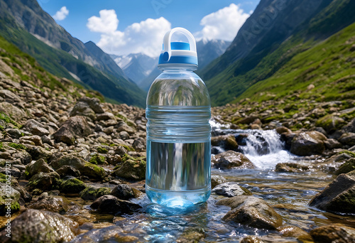 Clear plastic water bottle ...