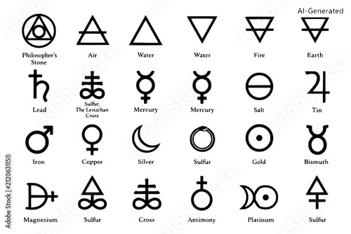 set of alchemist vector icons