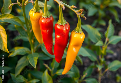 Red and yellow chili pepper...