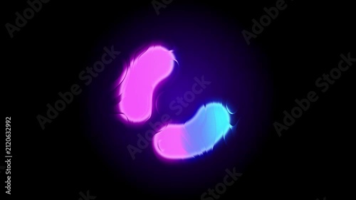 Glassy Gradient Background Animated on Black Background. Vibrant Gradient Fluid Animation Featuring Glowing Colorful Neon Organic Shape Rotating on Black Background