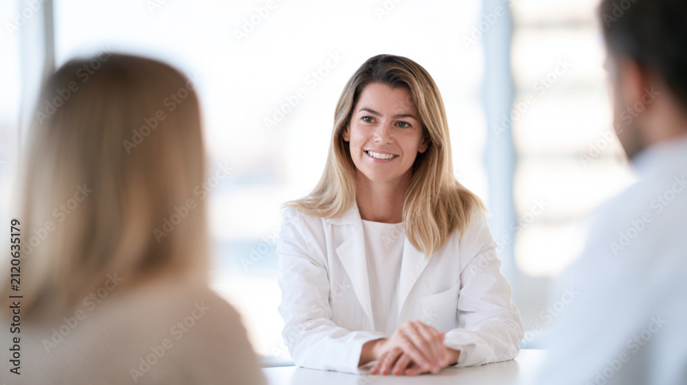 Fototapeta premium Physician and International Patient Having Private Consultation Inside Modern Medical Office
