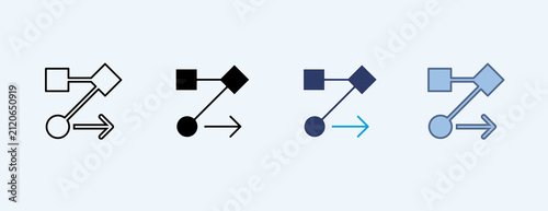 Workflow Multiple Icon Illustration Vector
