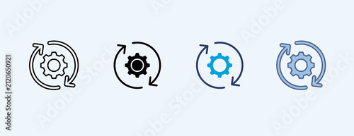 Process Improvement Multiple Icon Illustration Vector
