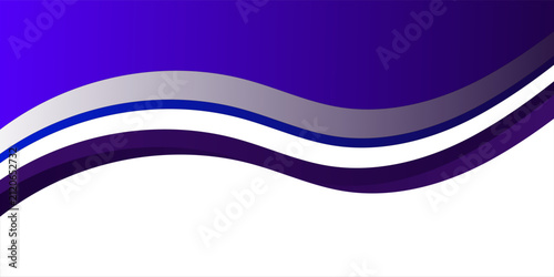 Abstract Background with Layered Dark Purple and Blue Curved Waves and Modern White Stripe Accent Design