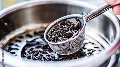 Loose Leaf Tea Steeping in Stainless Steel Infuser