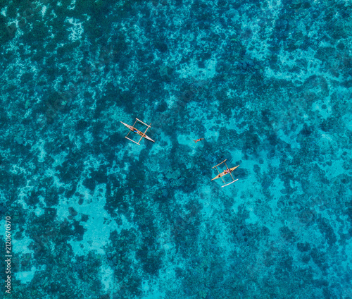 Bohol Island, Philippines – Aerial View of Tropical Island and Blue Ocean