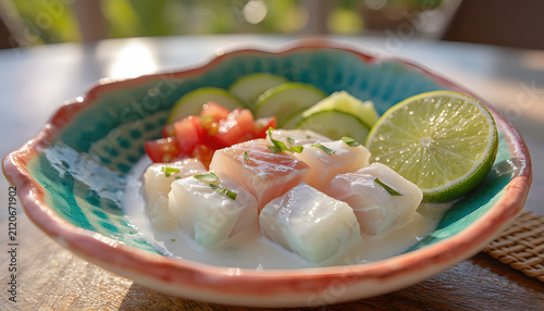 Samoan Oka Coconut Fish Salad Close Up Shot