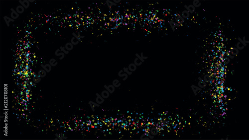 Vibrant multi colored confetti frame for festive celebrations and joyful party event designs