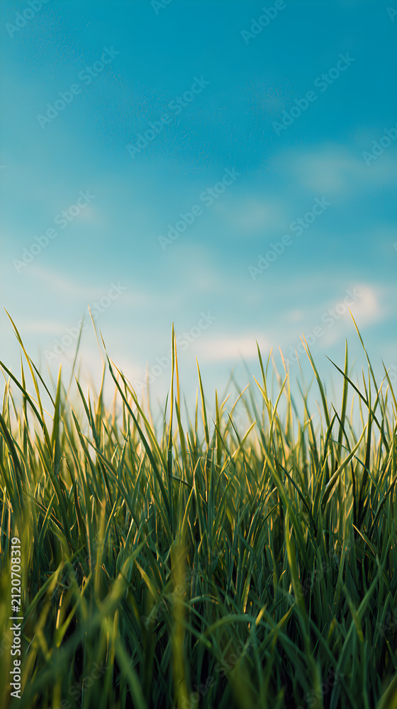 Fototapeta premium green grass and blue sky