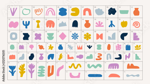 Obraz na płótnie Abstract Organic Shapes Set - Modern Minimalist Graphic Vector Collection