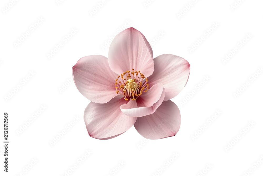 Fototapeta premium Soft pale pink blossom with layered petals