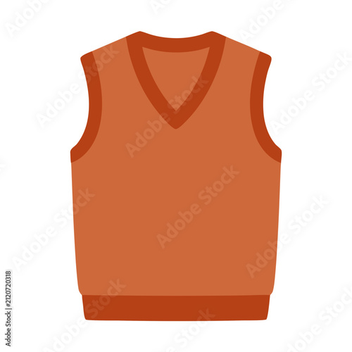 Classic Preppy Sweater Vest Vector Illustration for Autumn Fashion and Casual Knitwear Apparel