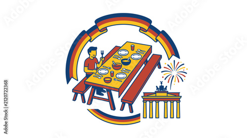 German Culture Celebration with Berlin Landmark and Dining
