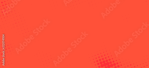 Quadro su tela Bold red pop art comic background featuring a classic dotted halftone pattern, ideal for superhero themes, posters, banners, advertising, covers and digital graphic design