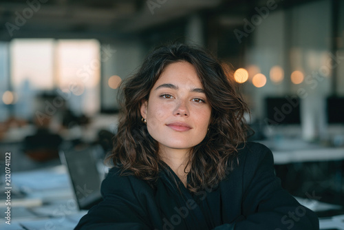 Professional Female Employee Working in Office