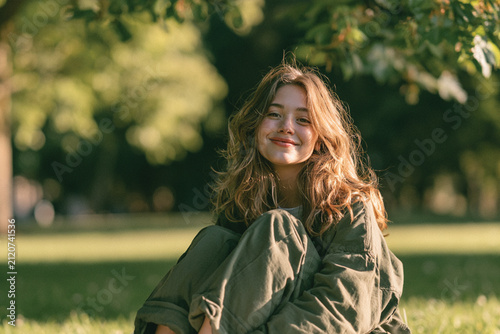 Beautiful Student Portrait Outdoors in Lush Nature