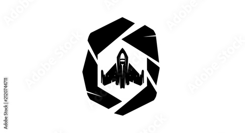 Rocket Ship Icon Design Element.