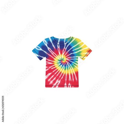 Colorful Rainbow Tie-Dye T-Shirt Spiral Swirl Pattern for Summer Fashion Apparel