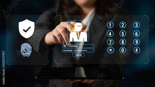 A multi factor authentication system for digital security and access control. Using passwords, biometrics, and PIN codes for secure user login. Motif