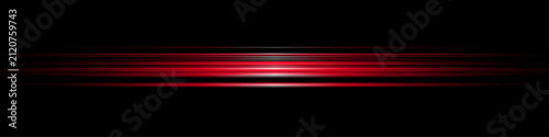 Abstract red light streak on black background, glowing horizontal motion lines, cinematic lens flare effect, futuristic speed beam vector