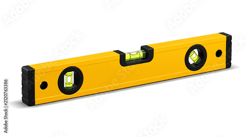 A yellow spirit level tool for construction and home improvement projects.