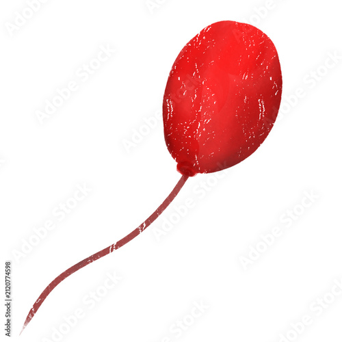 a floating red balloon