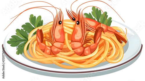 delicious shrimp fettuccine pasta dishes served