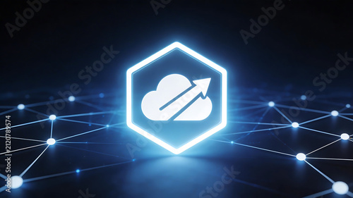 Cloud icon with network connections