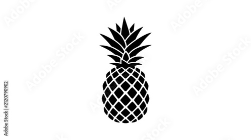 Graphic representation of a tropical fruit silhouette isolated on white
