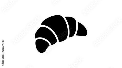 Simple croissant icon representation food pastry symbol