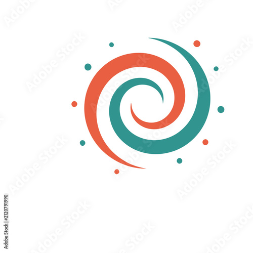 Swirl and dots logo