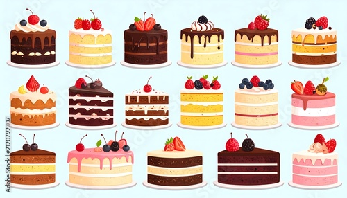 Colorful collection of assorted cupcakes and muffins.