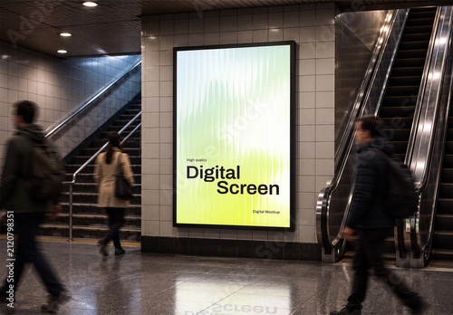 Subway Station Digital Screen Poster Mockup