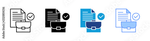 Foto Job icon set multiple style collection