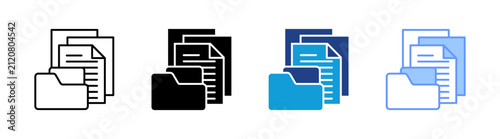 File icon set multiple style collection	