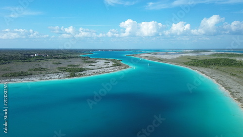 Quadro su tela bacalar quintana roo mexico lagoon