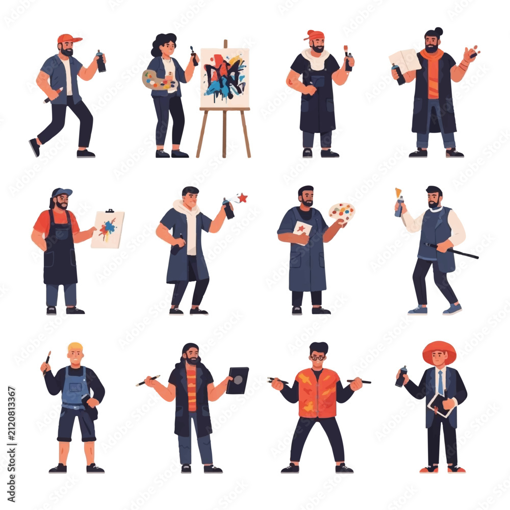 Obraz premium Various Occupations and Professions People.