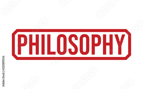 A red rectangular stamp with the word Philosophy in bold capital letters