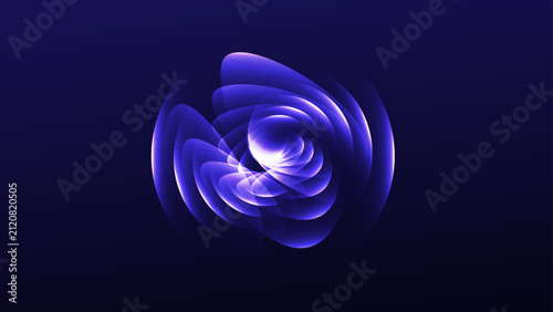 neon futuristic 3d sphere of blue and purple glowing digital waves and abstract background with blue waves